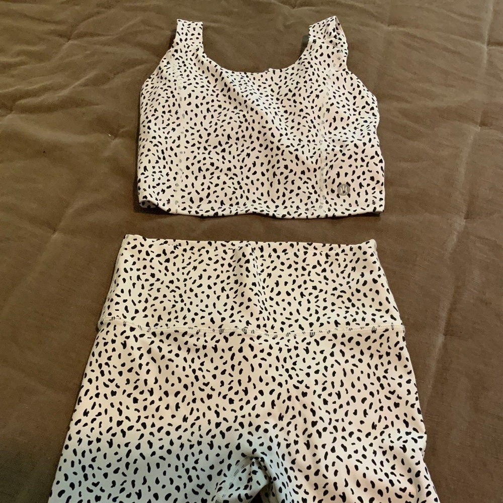 Astoria Short and Top Set, White with Black Specks, Size S